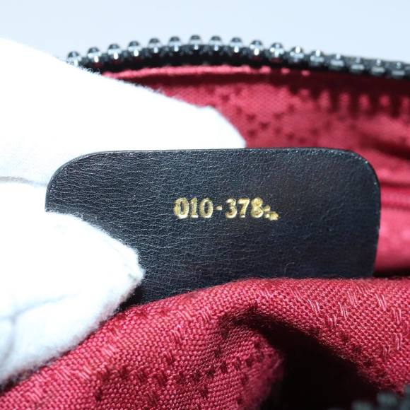 GUCCI GG Canvas Web Sherry Line Boston Bag Black Red Gold 010 378 Auth 84562 - Picture 12 of 16